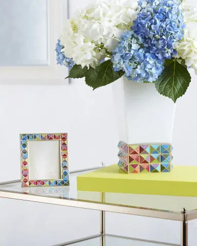 Jay Strongwater Rainbow Pyramid Vase | Thumbnail 3