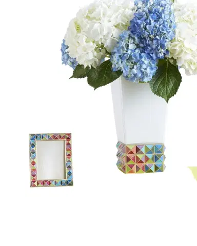 Jay Strongwater Rainbow Pyramid Vase | Thumbnail 1