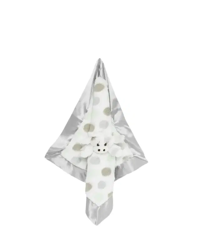 Little Giraffe Dotted Plush Baby Blanky, Silver