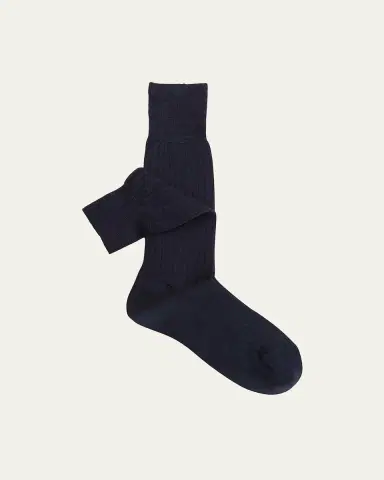 Sozzi Calze Men's Cashmere-Silk Crew Socks | Thumbnail 3