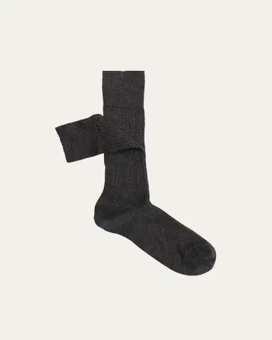 Sozzi Calze Men's Cashmere-Silk Crew Socks | Thumbnail 4
