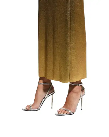 TOM FORD Padlock Metallic Stiletto Sandals | Thumbnail 1