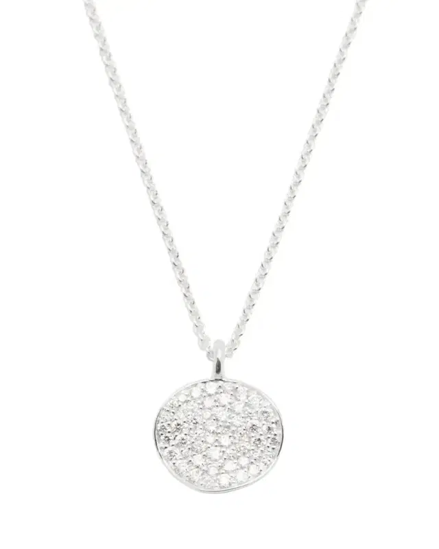 Ippolita Small Flower Pendant Necklace in Sterling Silver with Diamonds