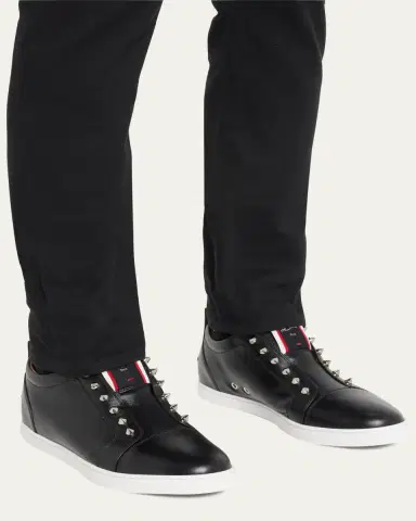 Christian Louboutin Men's F. A.V. Fique A Vontade Spiked Leather Slip-On Sneakers | Thumbnail 7 Christian Louboutin Men's F. A.V. Fique A Vontade Spiked Leather Slip-On Sneakers | Thumbnail 7