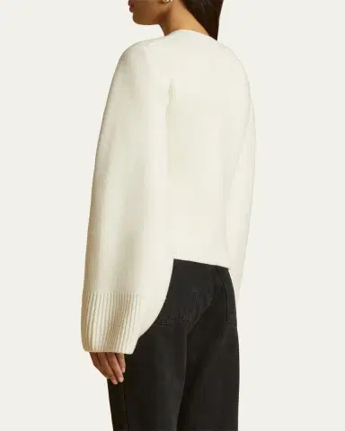 Khaite Scarlet Cashmere Cropped Cardigan | Thumbnail 11