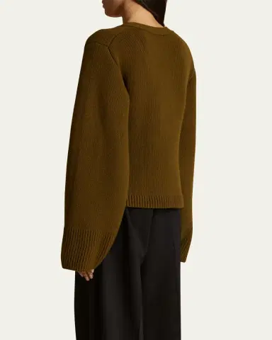 Khaite Scarlet Cashmere Cropped Cardigan | Thumbnail 14