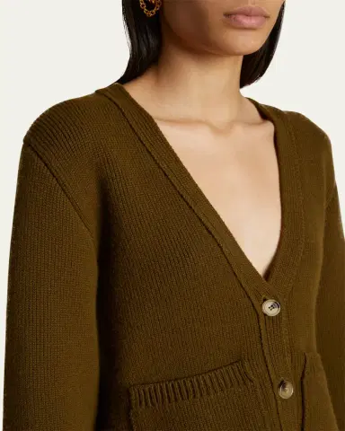 Khaite Scarlet Cashmere Cropped Cardigan | Thumbnail 16