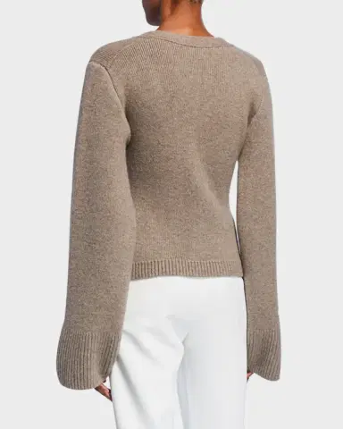 Khaite Scarlet Cashmere Cropped Cardigan | Thumbnail 17