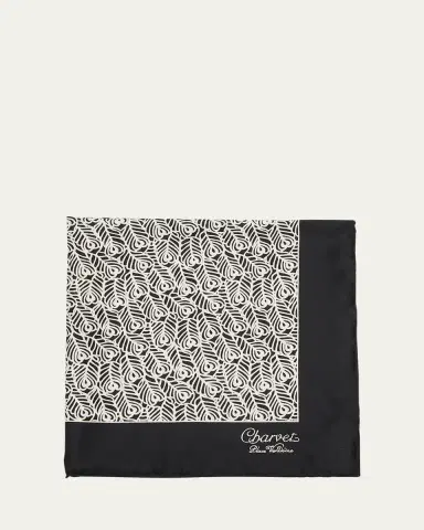 Charvet Men's Printed Silk Pocket Square | Thumbnail 2