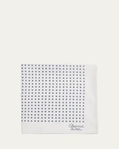 Charvet Men's Printed Silk Pocket Square | Thumbnail 3