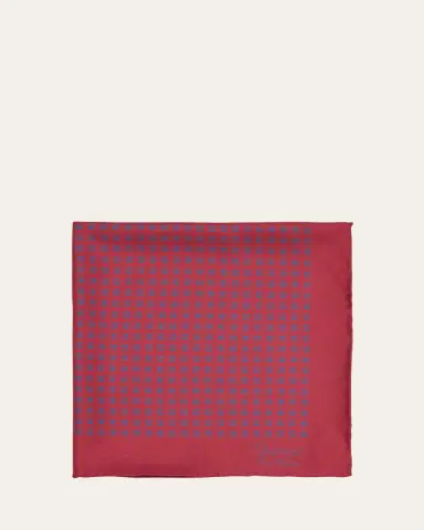 Charvet Men's Printed Silk Pocket Square | Thumbnail 5