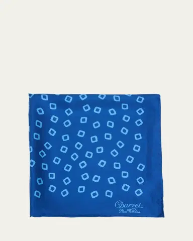 Charvet Men's Printed Silk Pocket Square | Thumbnail 6