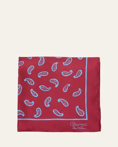 Charvet Men's Printed Silk Pocket Square | Thumbnail 7