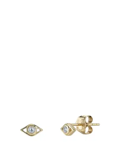 Sydney Evan 14k Diamond Evil Eye Stud Earring, Single | Thumbnail 1 Sydney Evan 14k Diamond Evil Eye Stud Earring, Single | Thumbnail 1