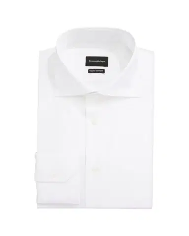 ZEGNA Men's Milano Fit Solid Trofeo Comfort Cotton Trim-Fit Dress Shirt | Thumbnail 1 ZEGNA Men's Milano Fit Solid Trofeo Comfort Cotton Trim-Fit Dress Shirt | Thumbnail 1