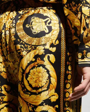 Versace Men's Silk Barocco Shorts | Thumbnail 4