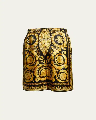 Versace Men's Silk Barocco Shorts | Thumbnail 5
