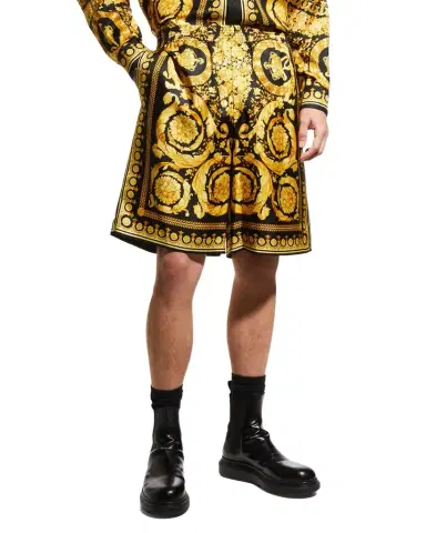 Versace Men's Silk Barocco Shorts | Thumbnail 1