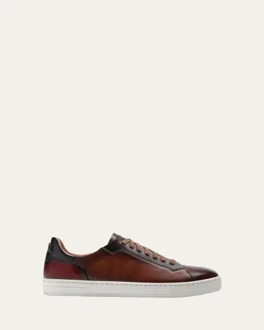 Magnanni Men's Amadeo Burnished Leather Low-Top Sneakers | Thumbnail 2