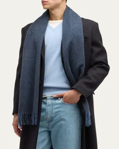 Begg x Co Men's Cashmere Arran Reversible Scarf | Thumbnail 3 Begg x Co Men's Cashmere Arran Reversible Scarf | Thumbnail 3