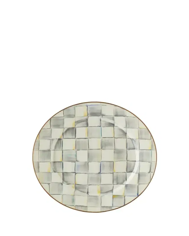 MacKenzie-Childs Sterling Check Charger Plate