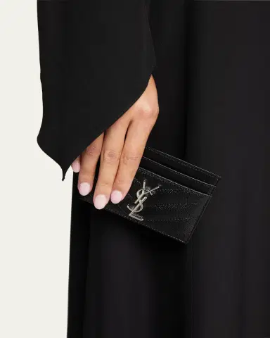 Saint Laurent Cassandre YSL Monogram Card Case in Grained Leather | Thumbnail 2 Saint Laurent Cassandre YSL Monogram Card Case in Grained Leather | Thumbnail 2