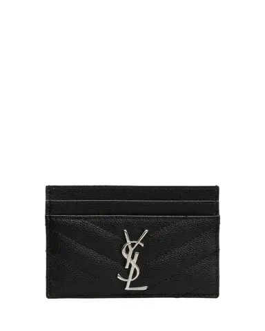 Saint Laurent Cassandre YSL Monogram Card Case in Grained Leather | Thumbnail 1 Saint Laurent Cassandre YSL Monogram Card Case in Grained Leather | Thumbnail 1