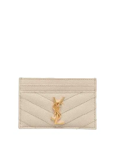 Saint Laurent Cassandre YSL Monogram Card Case in Grained Leather | Thumbnail 1 Saint Laurent Cassandre YSL Monogram Card Case in Grained Leather | Thumbnail 1