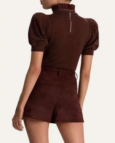 ALICE + OLIVIA Chase Puff-Sleeve Ruffle-Neck Sweater | Thumbnail 7