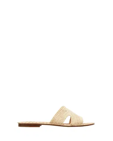 CARRIE FORBES Cuadro Raffia Flat Slide Sandals | Thumbnail 1