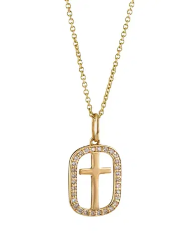 Sydney Evan Diamond Cross Open Icon Charm Necklace | Thumbnail 1