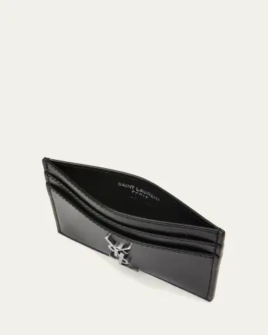 Saint Laurent Men's YSL Monogram Leather Card Case | Thumbnail 4 Saint Laurent Men's YSL Monogram Leather Card Case | Thumbnail 4
