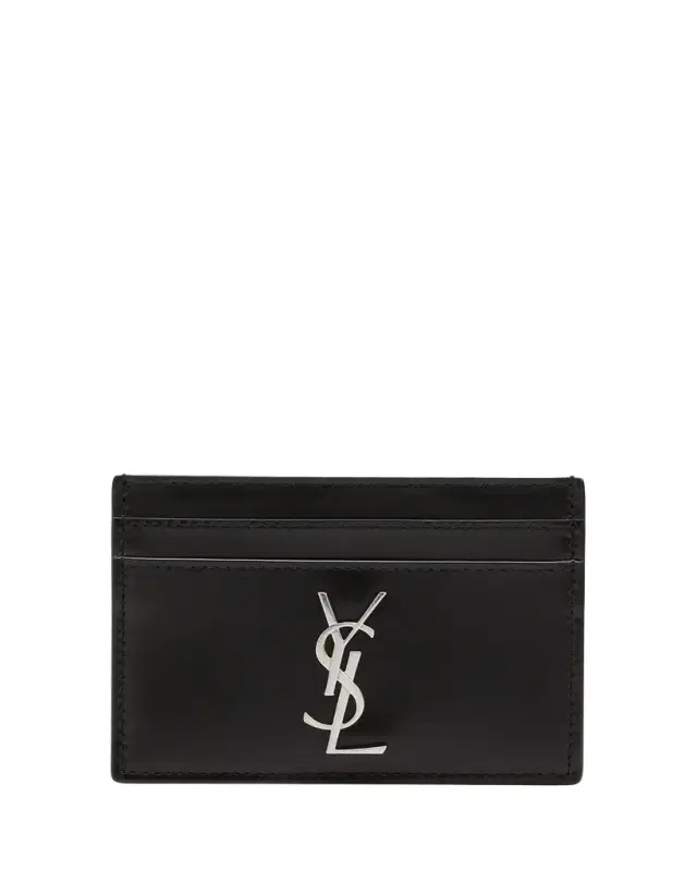 Saint Laurent Men's YSL Monogram Leather Card Case