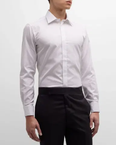 Charvet Men's Slim Fit Covered Placket Dress Shirt | Thumbnail 3