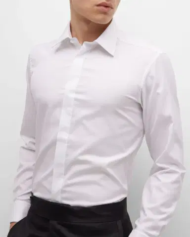 Charvet Men's Slim Fit Covered Placket Dress Shirt | Thumbnail 5