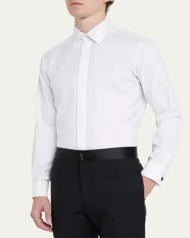 Charvet Men's Slim Fit Covered Placket Dress Shirt | Thumbnail 10