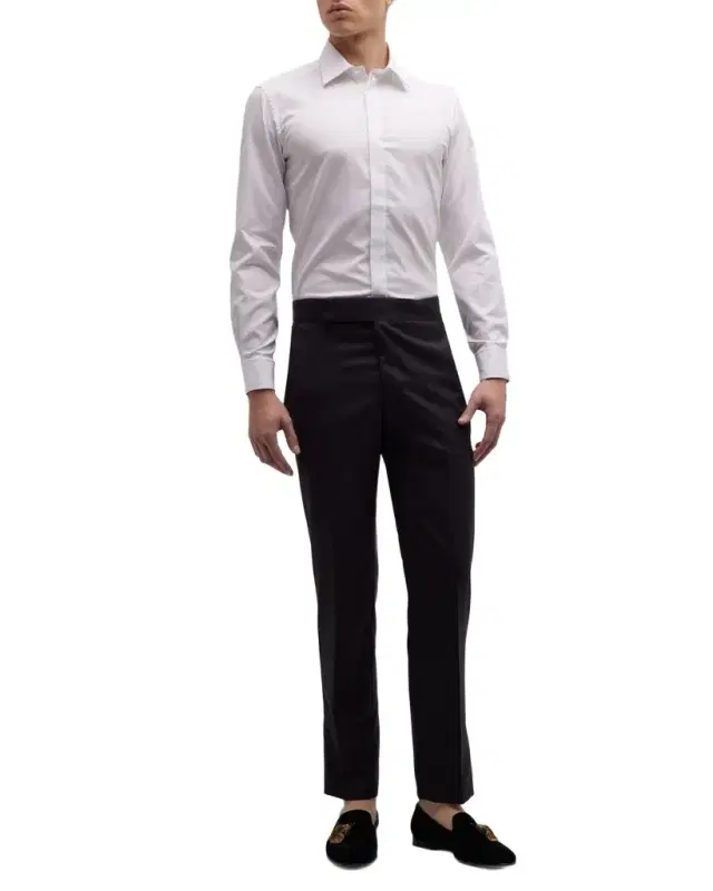 Men's Slim Fit Covered Placket Dress Shirt Men's Slim Fit Covered Placket Dress Shirt