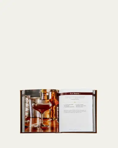 Graphic Image Whiskey Cocktails Leather Bound Book, Personalized | Thumbnail 2