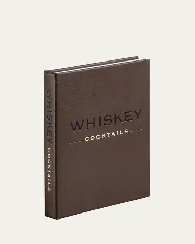 Graphic Image Whiskey Cocktails Leather Bound Book, Personalized | Thumbnail 3