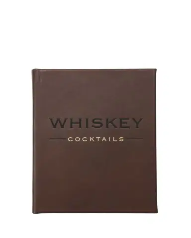 Graphic Image Whiskey Cocktails Leather Bound Book, Personalized | Thumbnail 1