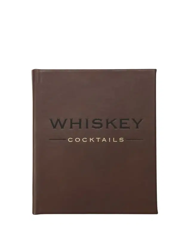 Graphic Image Whiskey Cocktails Leather Bound Book, Personalized