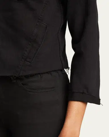 L'Agence Janelle Slim Raw-Edge Denim Jacket | Thumbnail 5 L'Agence Janelle Slim Raw-Edge Denim Jacket | Thumbnail 5
