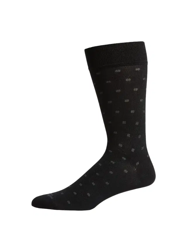 Men's Modal Cashmere Micro Polka Mid-Calf Socks