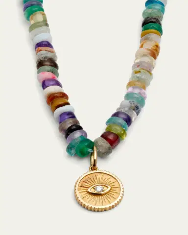 Sydney Evan 14k Evil Eye Diamond Coin Necklace | Thumbnail 3