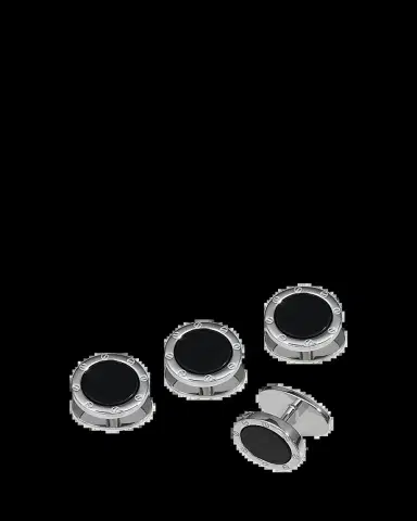 Jan Leslie Men's Round Black Onyx Screw Shirt Studs | Thumbnail 2