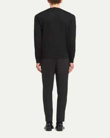 Prada Men's Superfine Wool Crew Sweater | Thumbnail 3 Prada Men's Superfine Wool Crew Sweater | Thumbnail 3