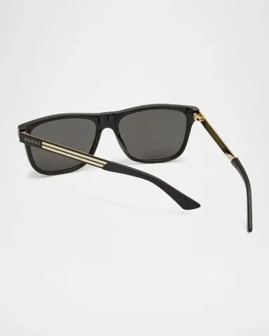 Gucci Men's Square Acetate Logo Sunglasses | Thumbnail 2