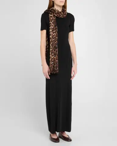 Sofia Cashmere Lightweight Cashmere Leopard-Print Scarf | Thumbnail 14