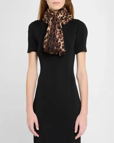 Sofia Cashmere Lightweight Cashmere Leopard-Print Scarf | Thumbnail 15