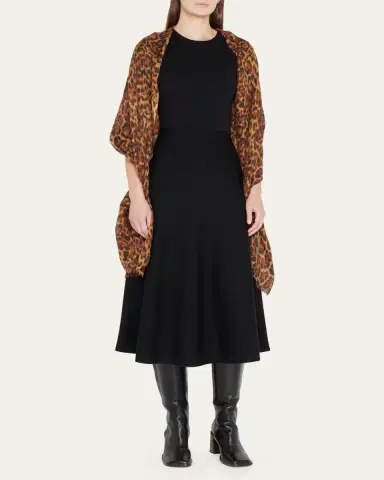 Sofia Cashmere Lightweight Cashmere Leopard-Print Scarf | Thumbnail 4